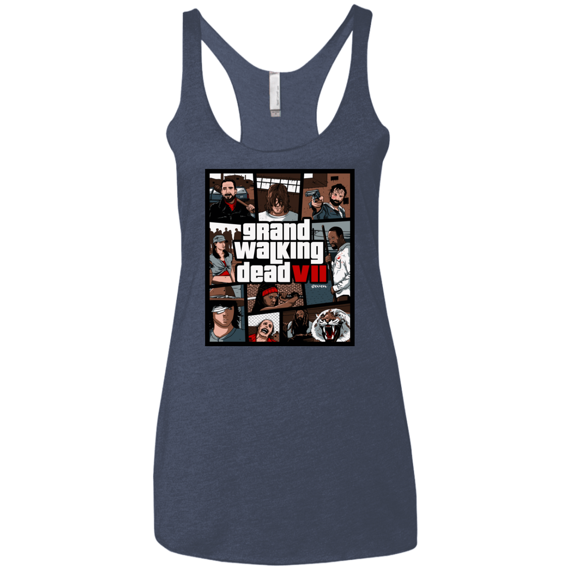 T-Shirts Vintage Navy / X-Small GWD7 Women's Triblend Racerback Tank