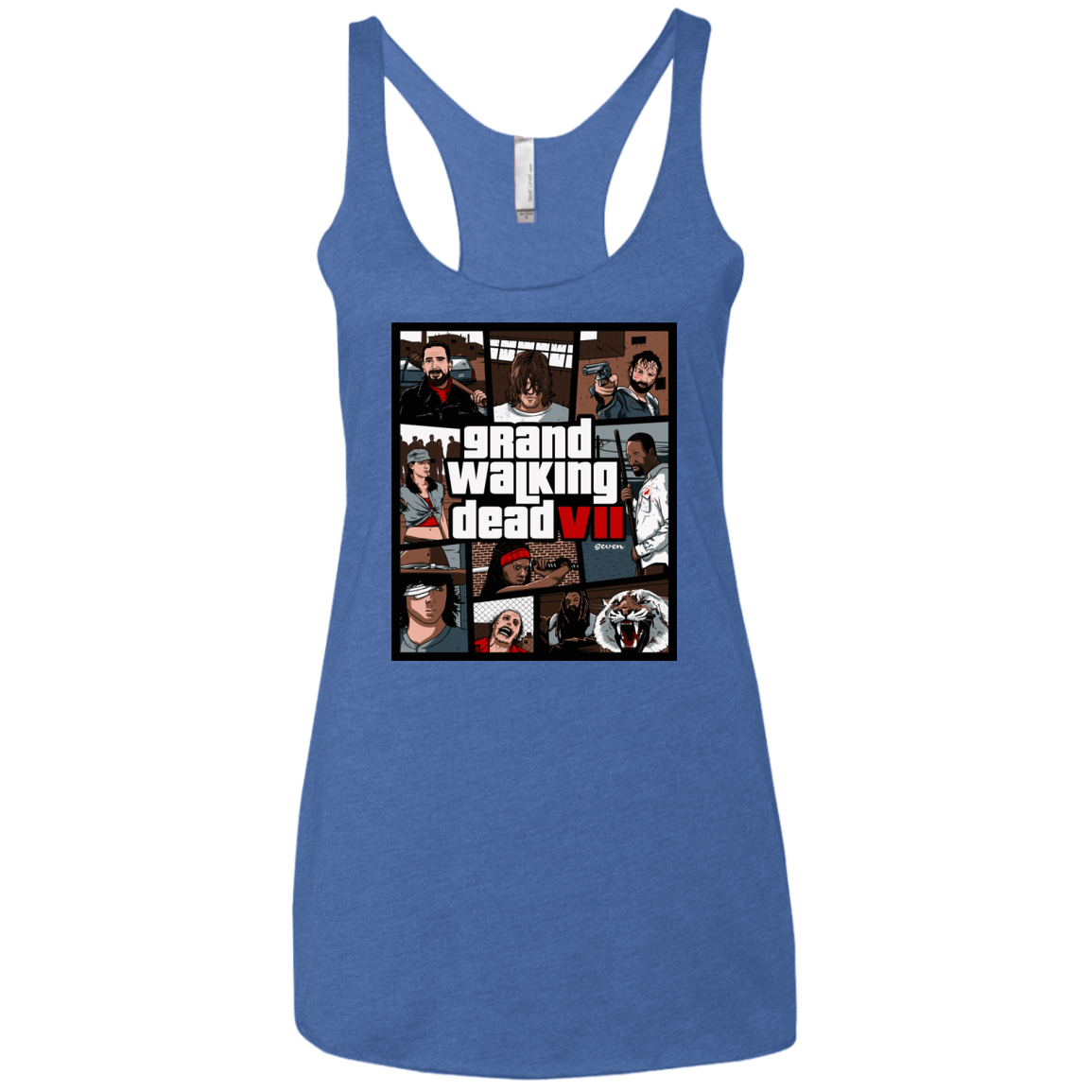 T-Shirts Vintage Royal / X-Small GWD7 Women's Triblend Racerback Tank