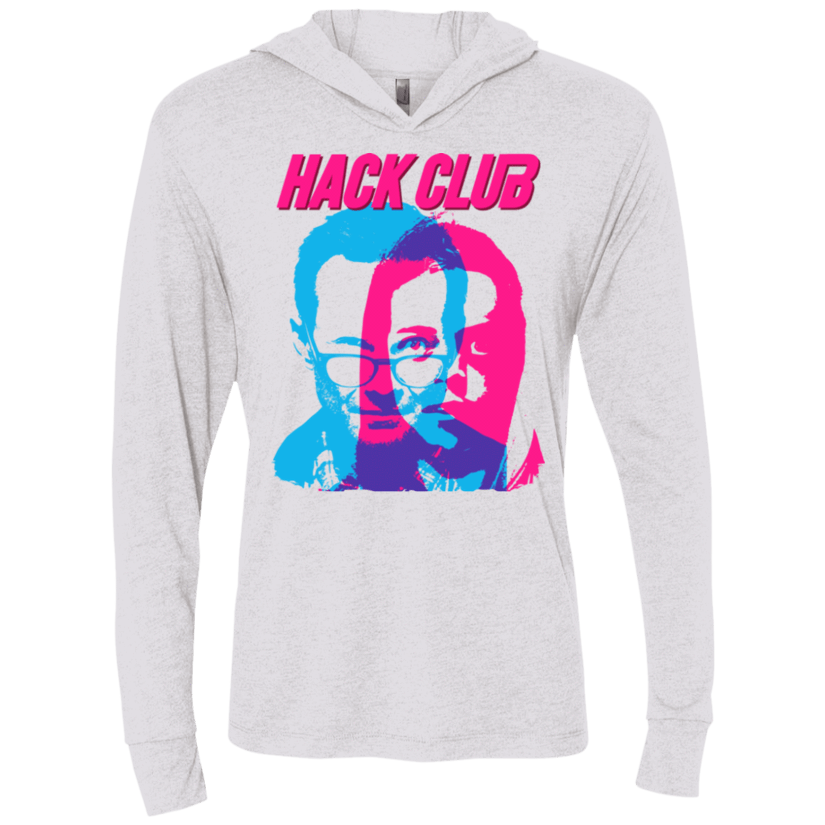 T-Shirts Heather White / X-Small Hack Club Triblend Long Sleeve Hoodie Tee