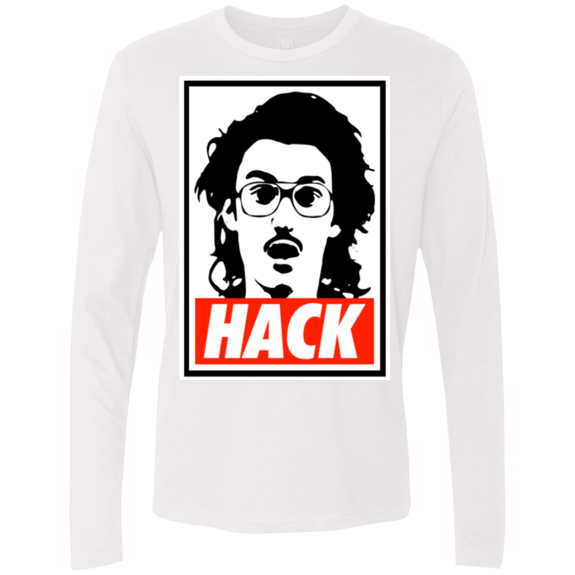 T-Shirts White / Small Hack Men's Premium Long Sleeve