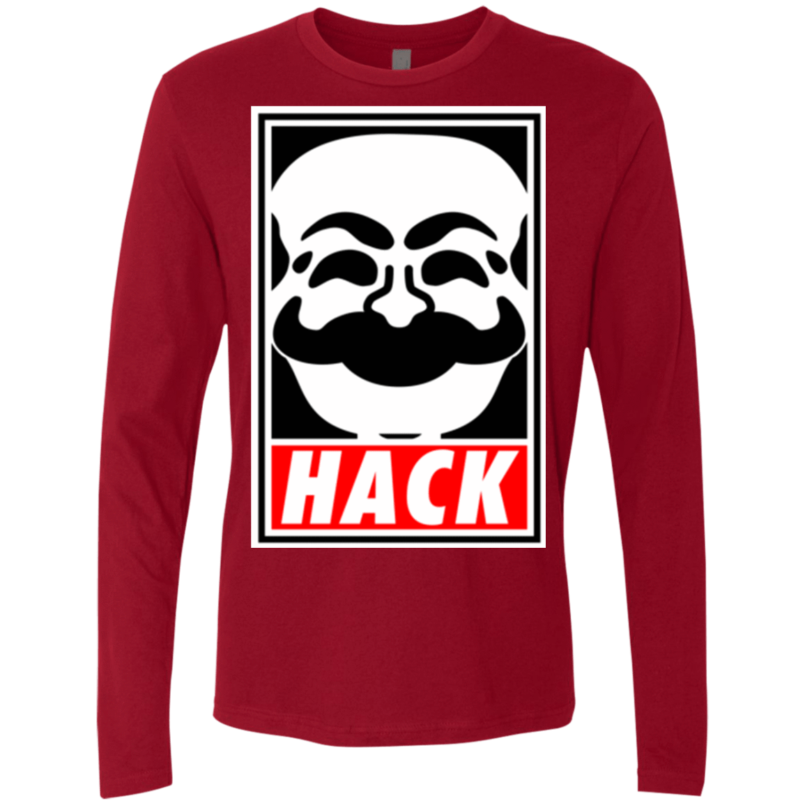 T-Shirts Cardinal / Small Hack society Men's Premium Long Sleeve