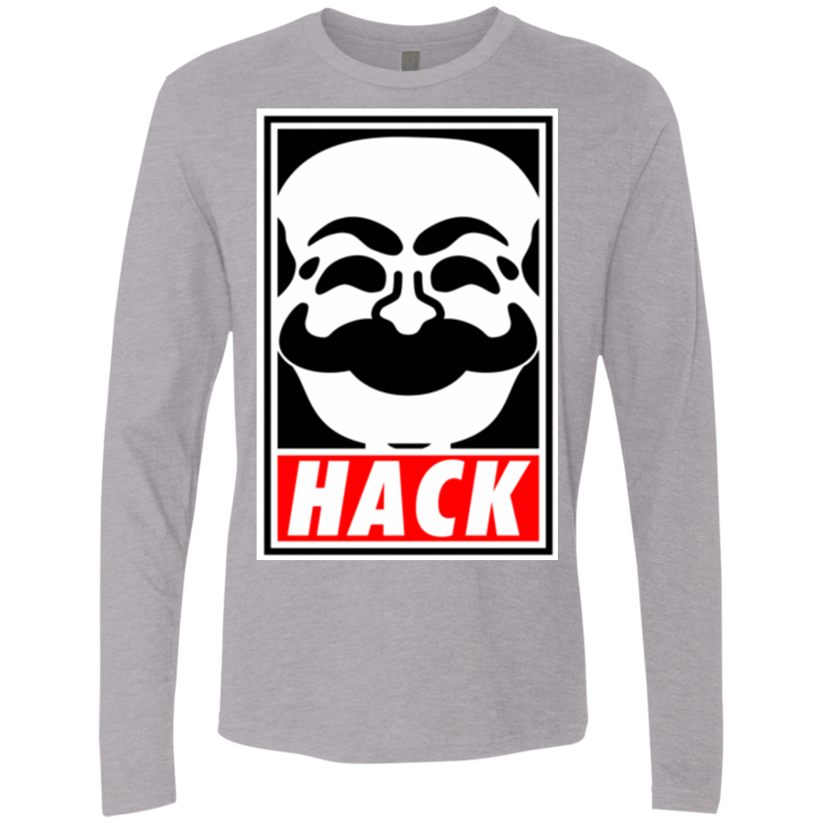 T-Shirts Heather Grey / Small Hack society Men's Premium Long Sleeve