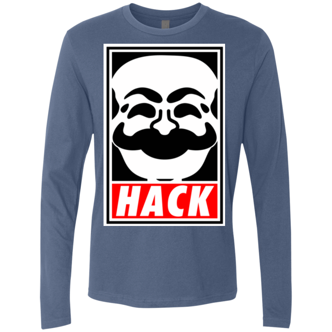 T-Shirts Indigo / Small Hack society Men's Premium Long Sleeve
