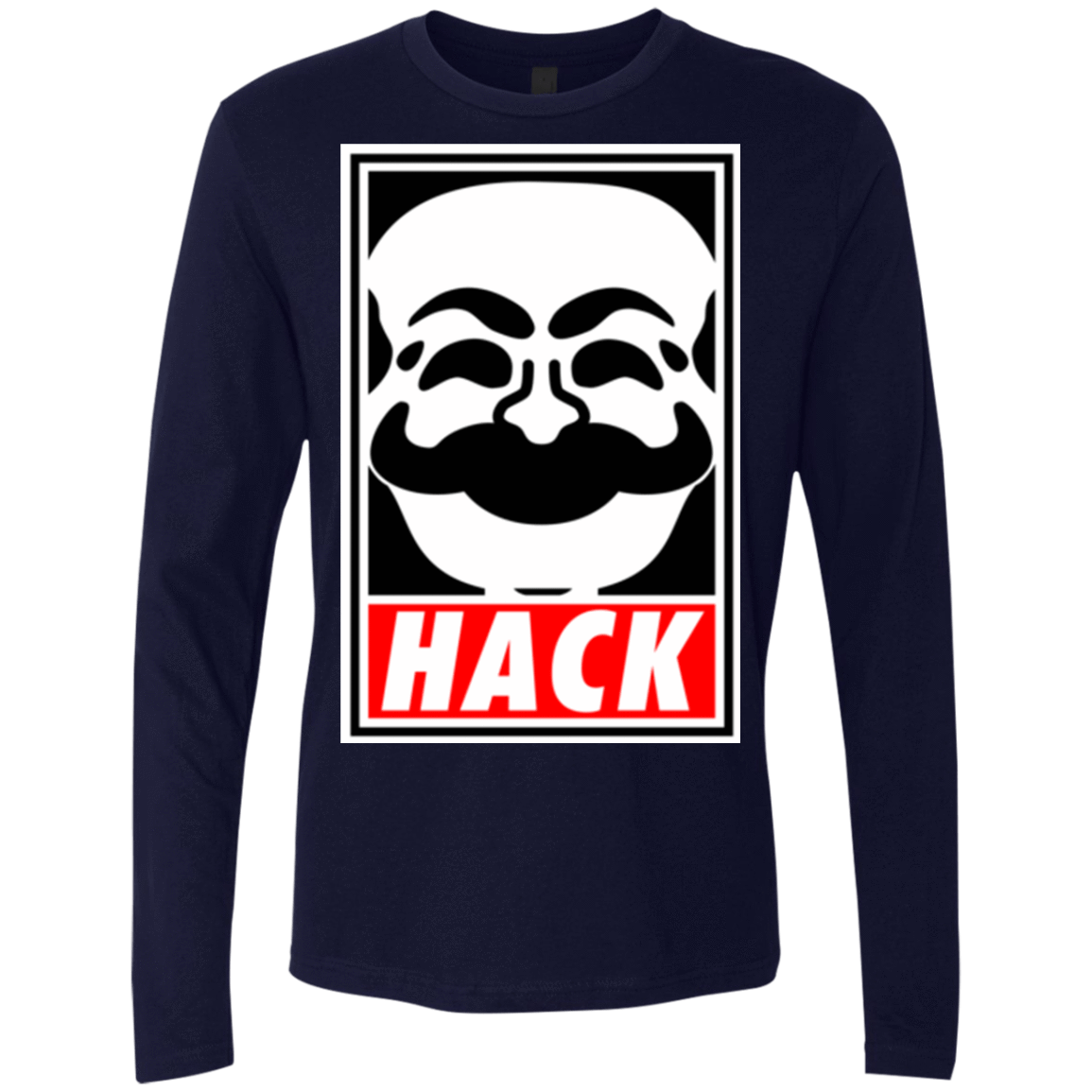 T-Shirts Midnight Navy / Small Hack society Men's Premium Long Sleeve