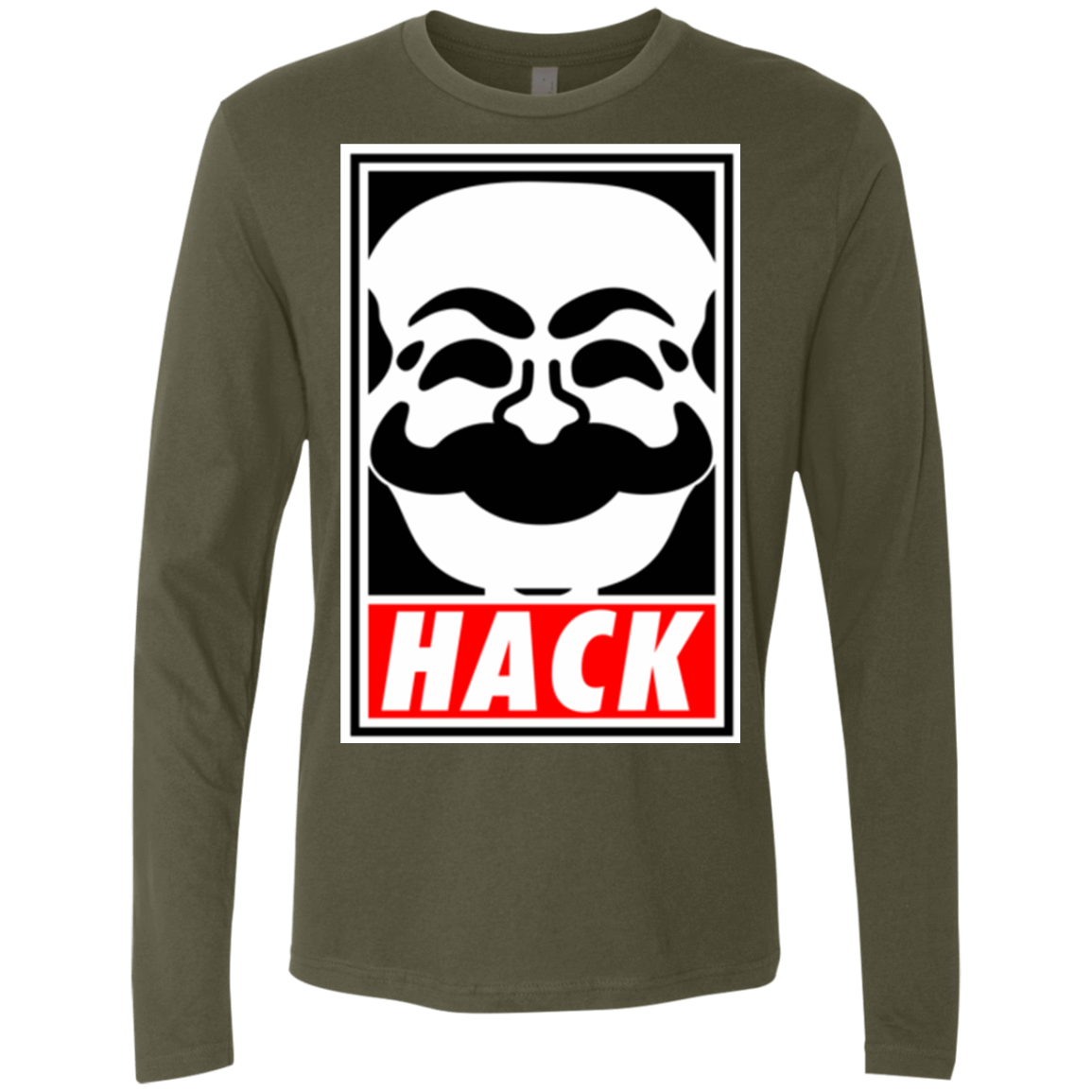 T-Shirts Military Green / Small Hack society Men's Premium Long Sleeve