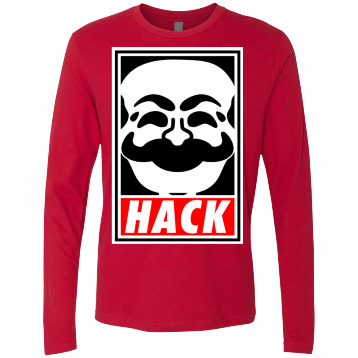 T-Shirts Red / Small Hack society Men's Premium Long Sleeve