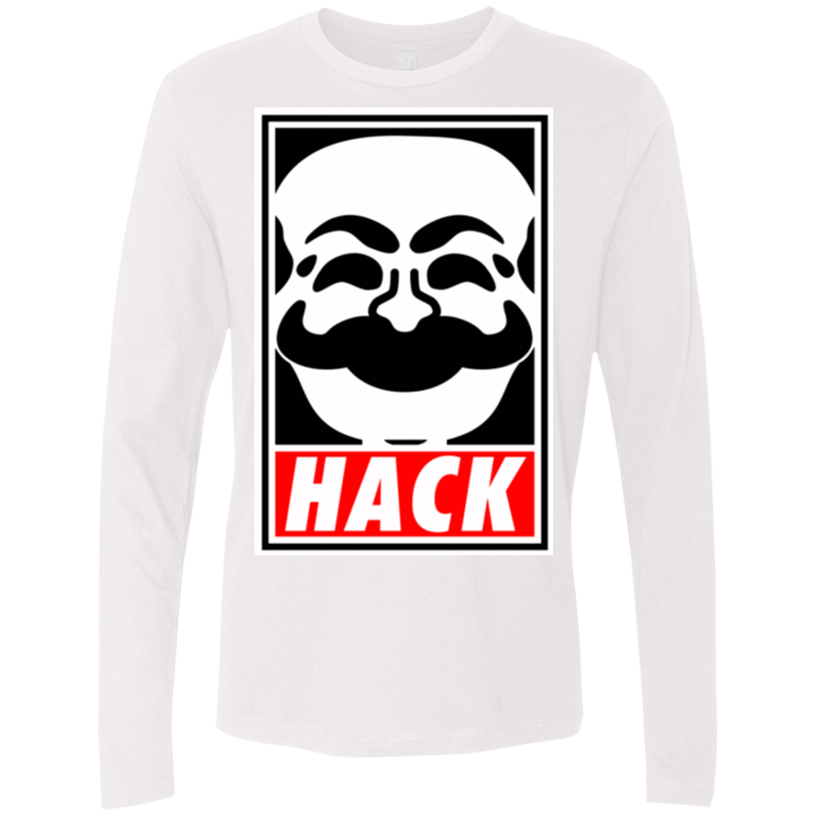 T-Shirts White / Small Hack society Men's Premium Long Sleeve