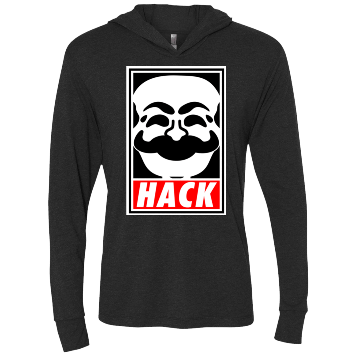 T-Shirts Vintage Black / X-Small Hack society Triblend Long Sleeve Hoodie Tee