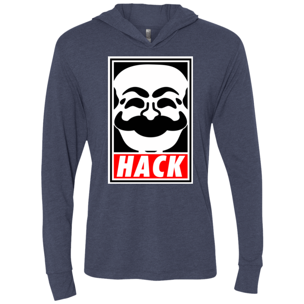 T-Shirts Vintage Navy / X-Small Hack society Triblend Long Sleeve Hoodie Tee