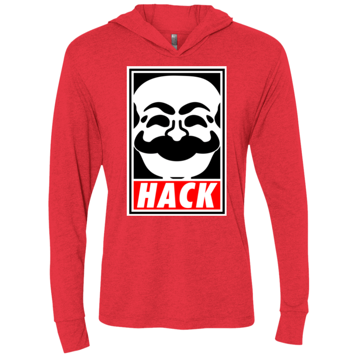 T-Shirts Vintage Red / X-Small Hack society Triblend Long Sleeve Hoodie Tee