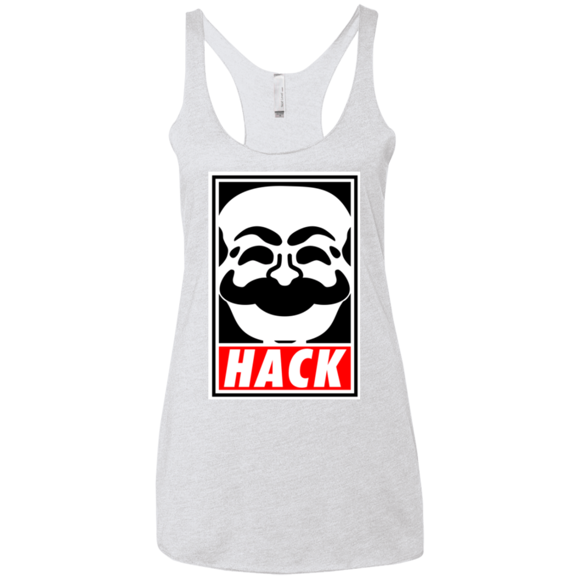 T-Shirts Heather White / X-Small Hack society Women's Triblend Racerback Tank