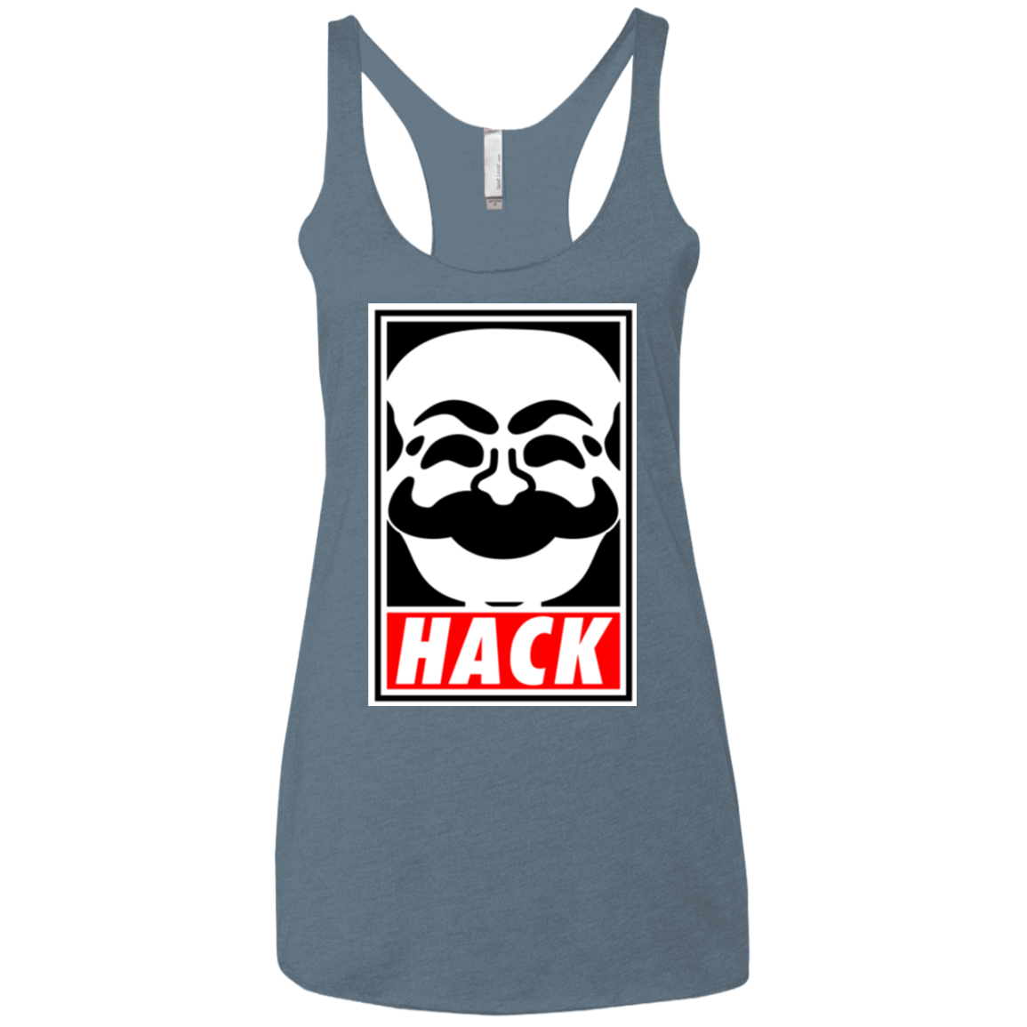 T-Shirts Indigo / X-Small Hack society Women's Triblend Racerback Tank