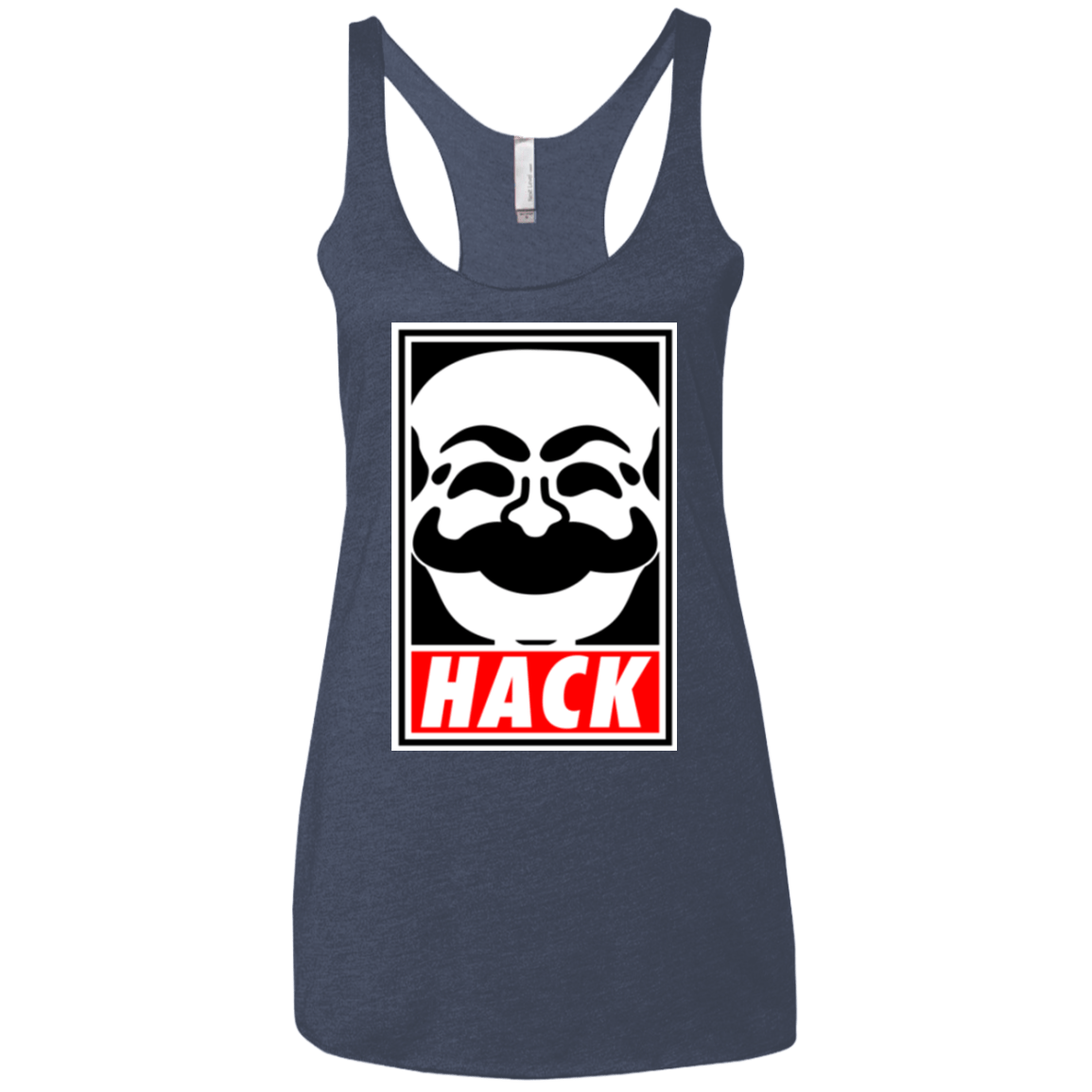 T-Shirts Vintage Navy / X-Small Hack society Women's Triblend Racerback Tank