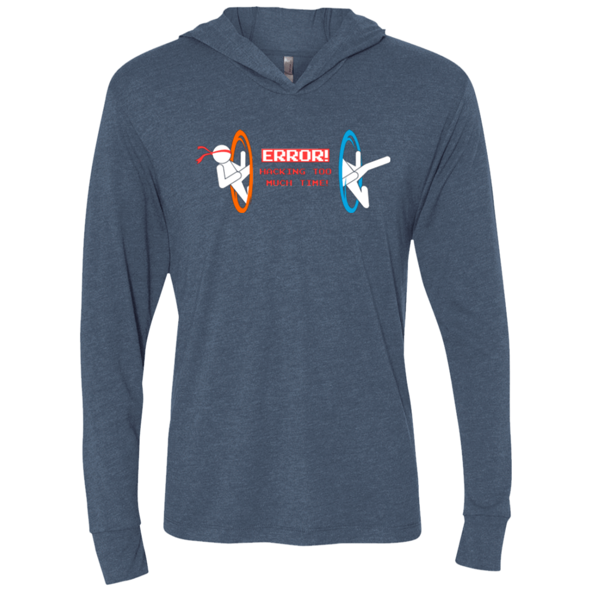 T-Shirts Indigo / X-Small Hacking Error Triblend Long Sleeve Hoodie Tee