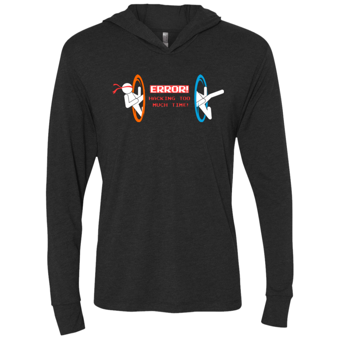 T-Shirts Vintage Black / X-Small Hacking Error Triblend Long Sleeve Hoodie Tee