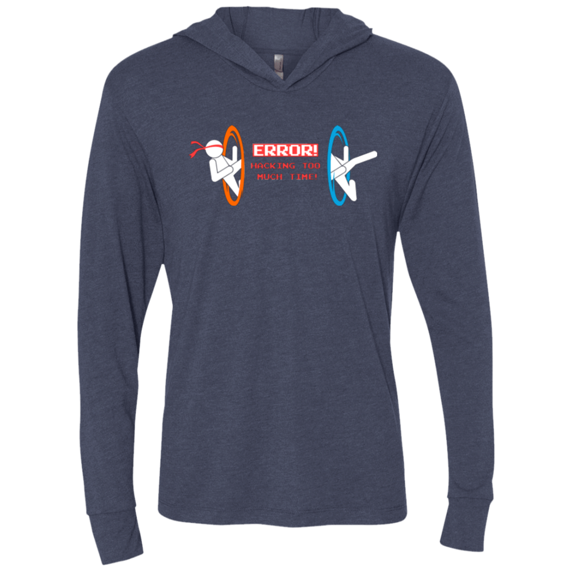 T-Shirts Vintage Navy / X-Small Hacking Error Triblend Long Sleeve Hoodie Tee