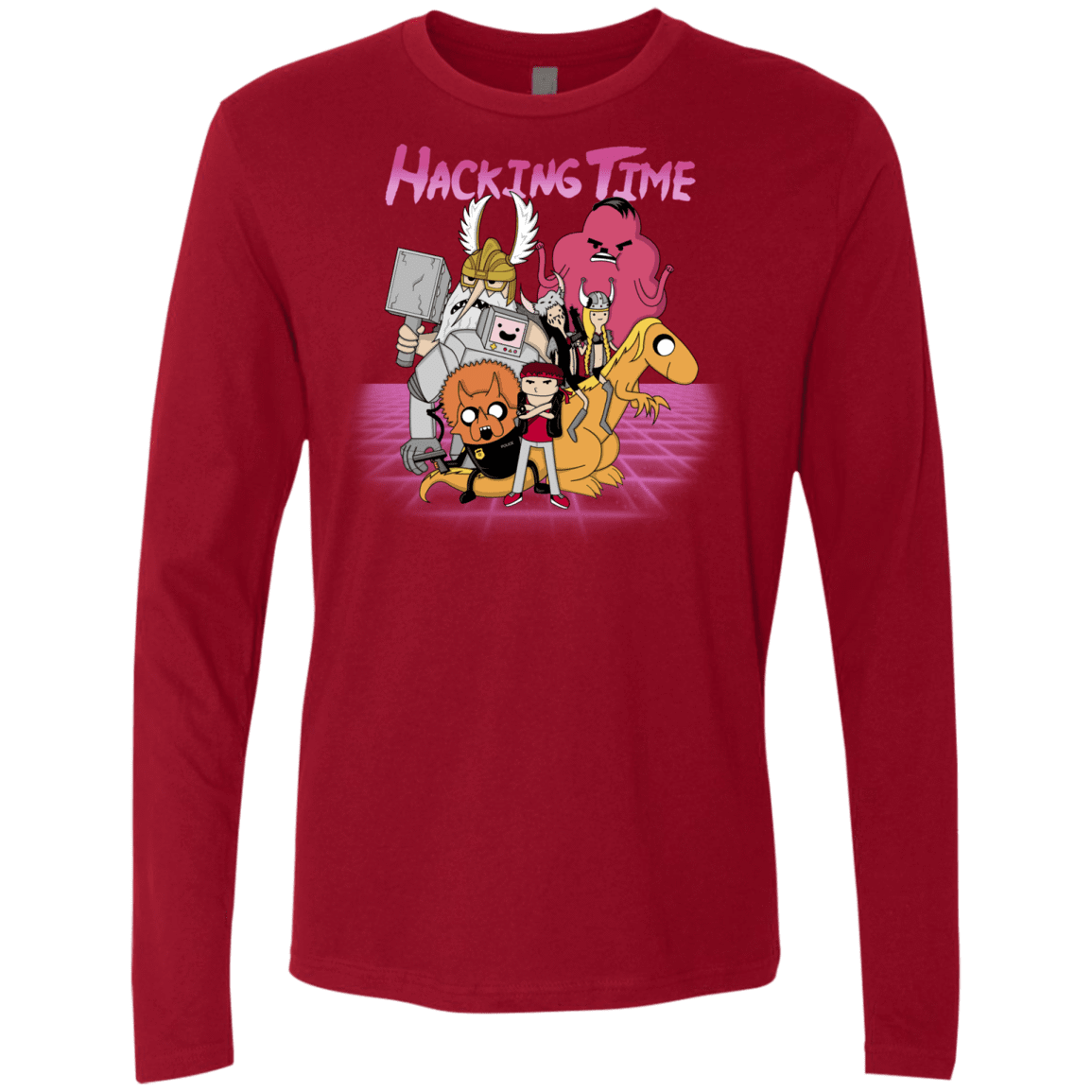 T-Shirts Cardinal / S HACKING TIME Men's Premium Long Sleeve