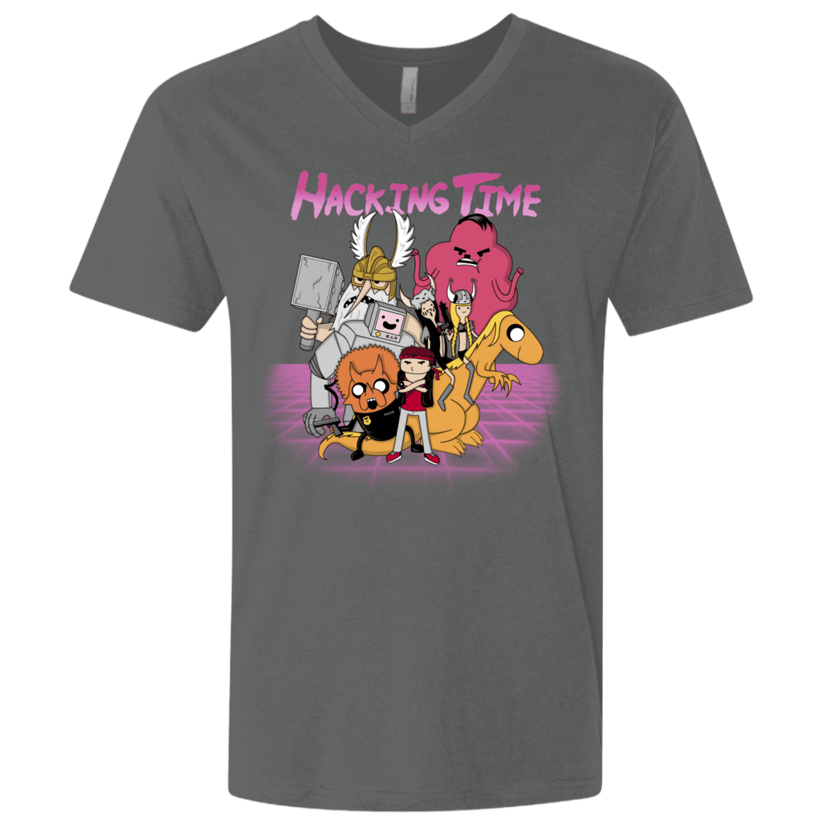T-Shirts Heavy Metal / X-Small HACKING TIME Men's Premium V-Neck