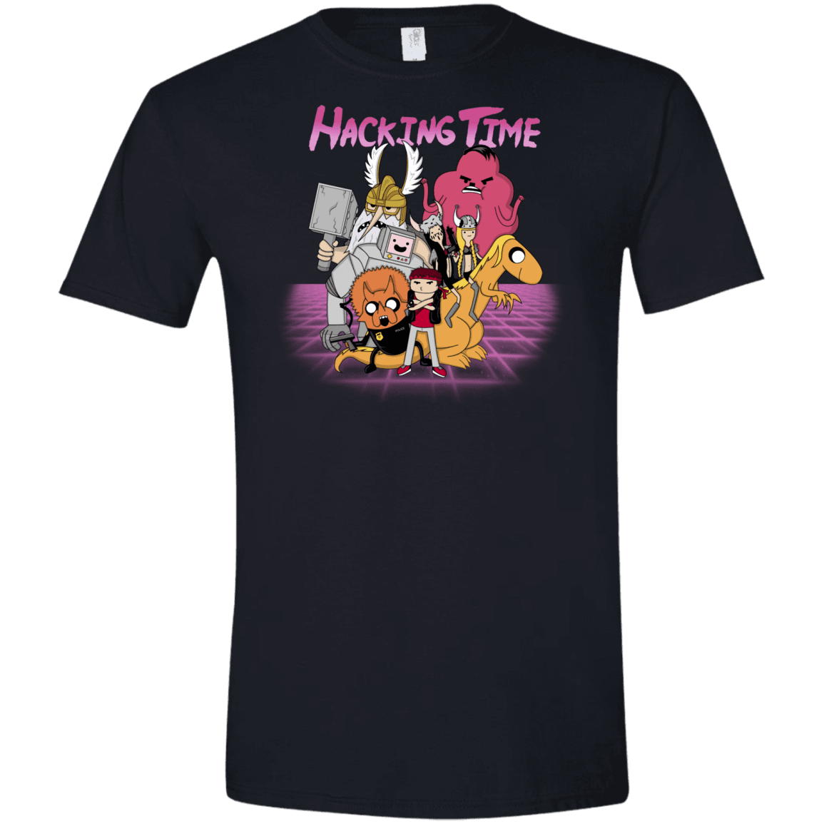 T-Shirts Black / X-Small HACKING TIME Men's Semi-Fitted Softstyle
