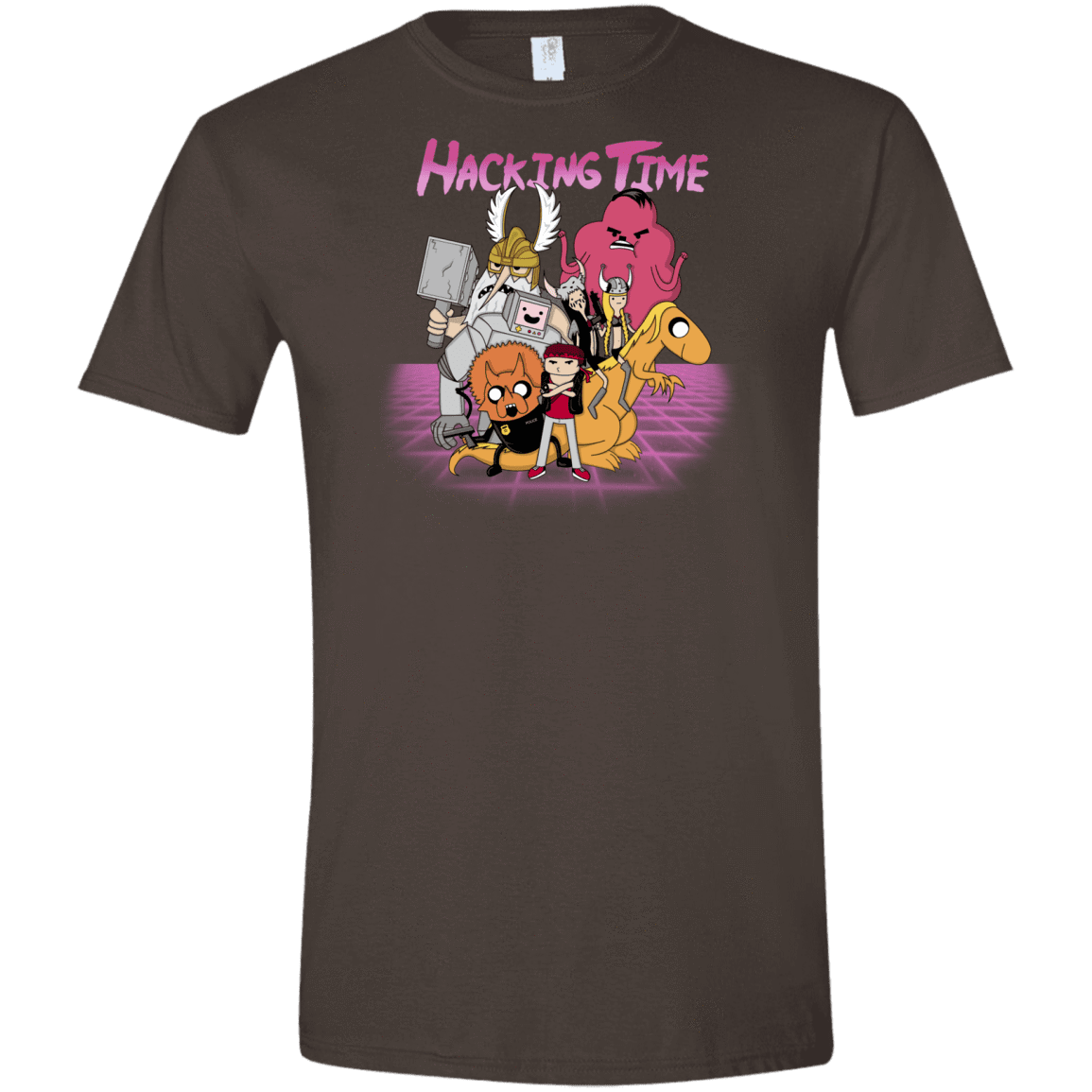 T-Shirts Dark Chocolate / S HACKING TIME Men's Semi-Fitted Softstyle
