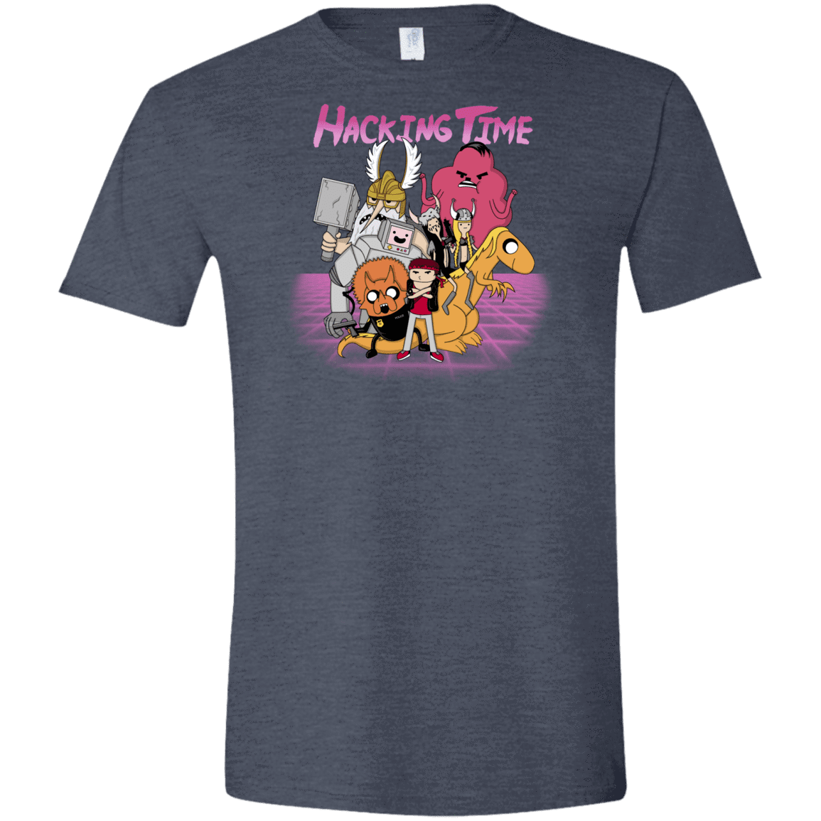 T-Shirts Heather Navy / S HACKING TIME Men's Semi-Fitted Softstyle