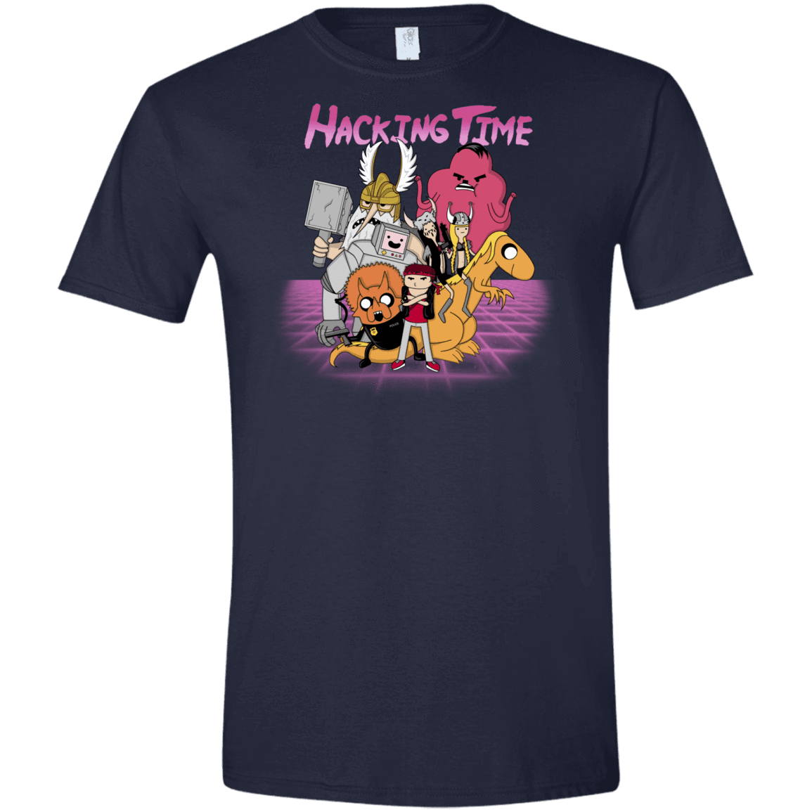 T-Shirts Navy / X-Small HACKING TIME Men's Semi-Fitted Softstyle