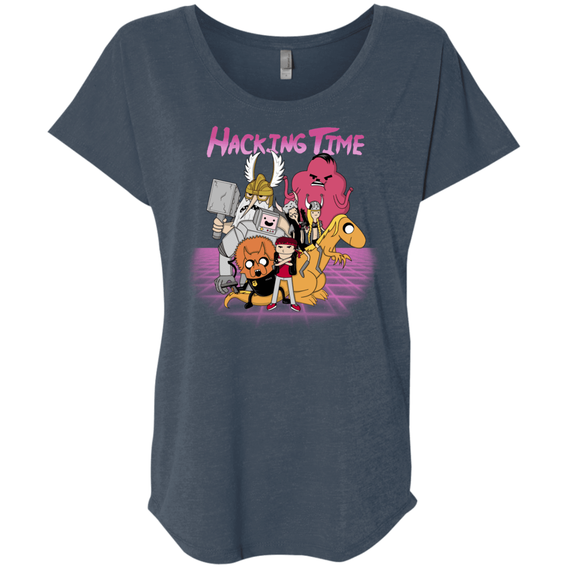 T-Shirts Indigo / X-Small HACKING TIME Triblend Dolman Sleeve