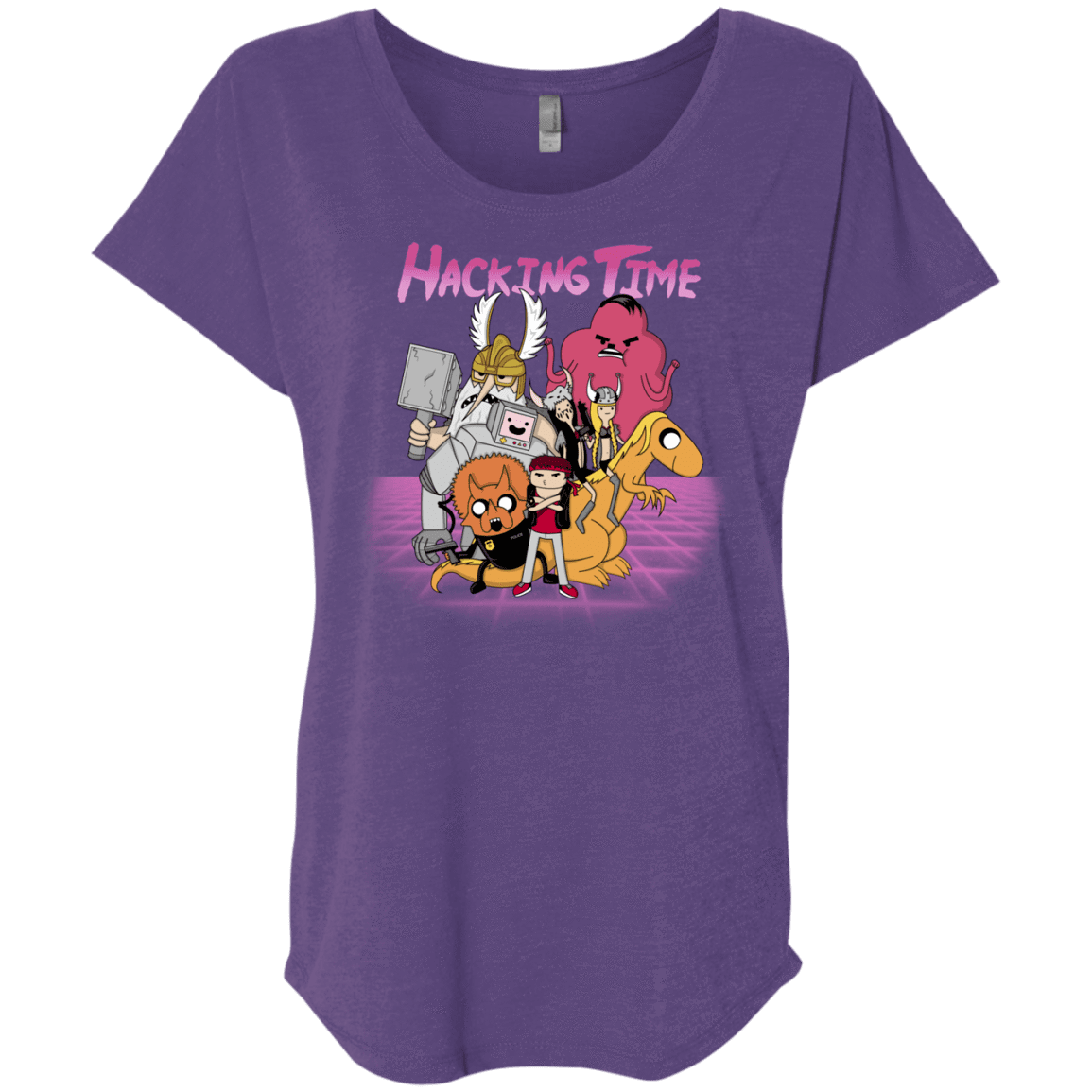 T-Shirts Purple Rush / X-Small HACKING TIME Triblend Dolman Sleeve