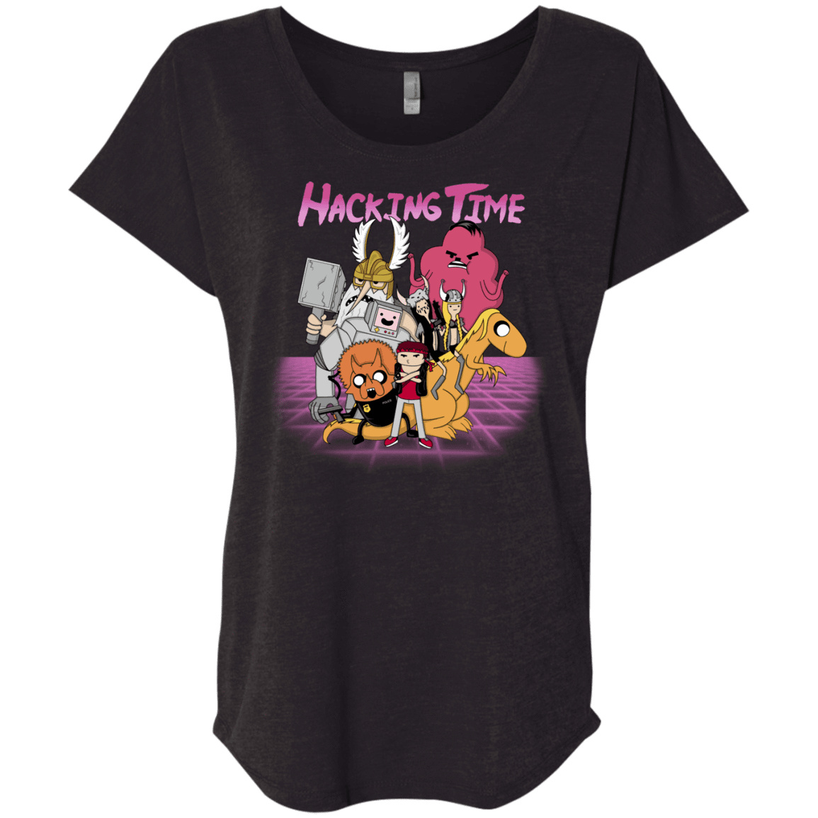 T-Shirts Vintage Black / X-Small HACKING TIME Triblend Dolman Sleeve