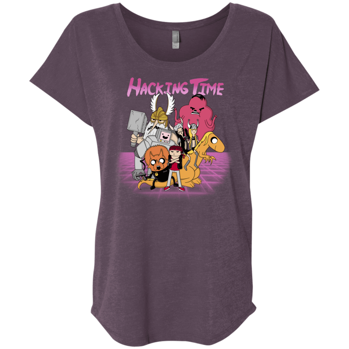 T-Shirts Vintage Purple / X-Small HACKING TIME Triblend Dolman Sleeve