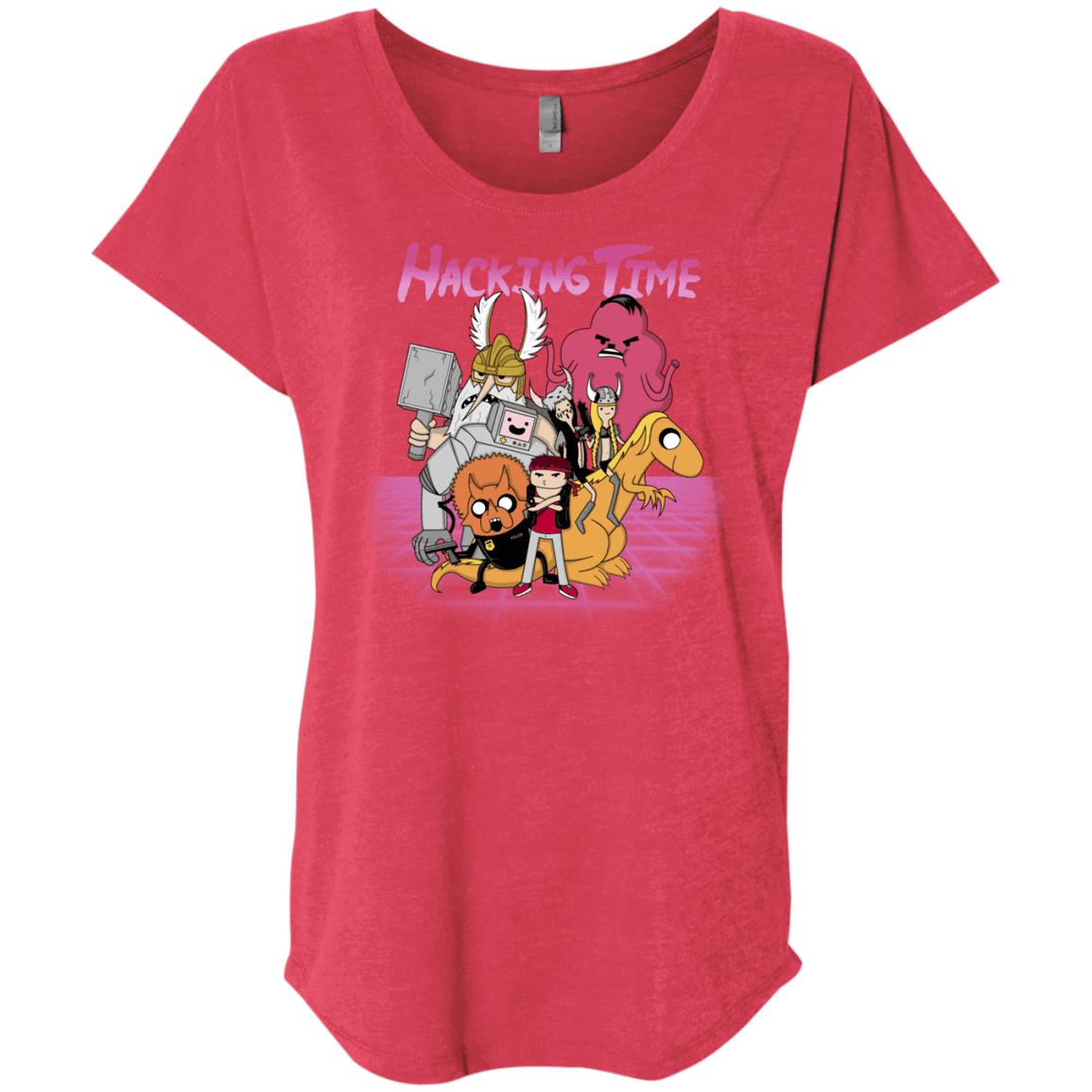 T-Shirts Vintage Red / X-Small HACKING TIME Triblend Dolman Sleeve