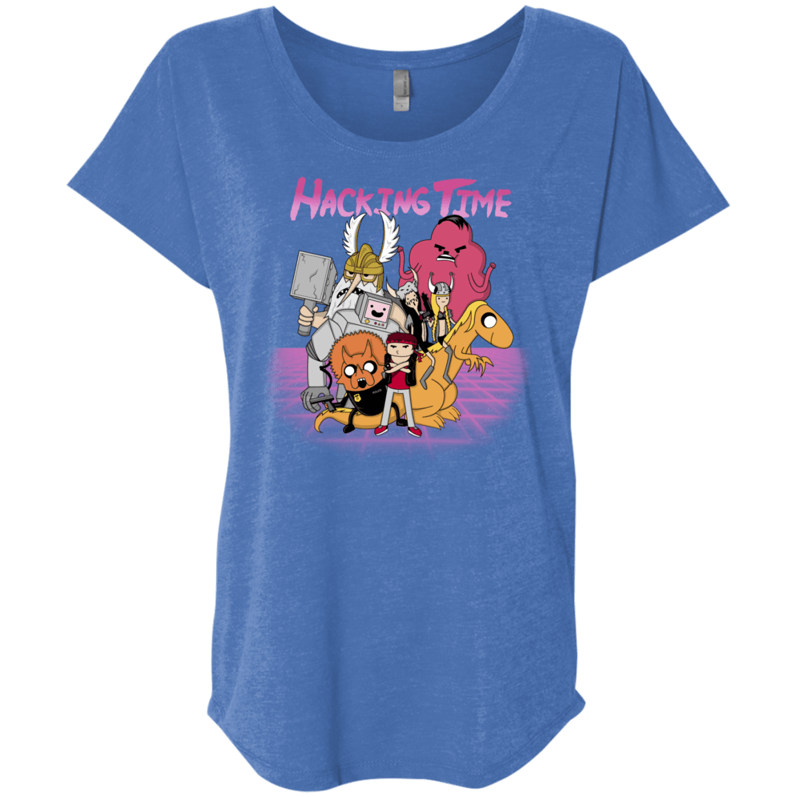 T-Shirts Vintage Royal / X-Small HACKING TIME Triblend Dolman Sleeve