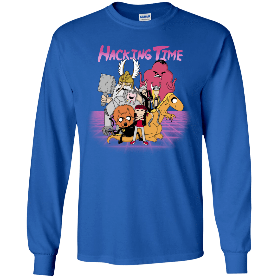 T-Shirts Royal / YS HACKING TIME Youth Long Sleeve T-Shirt