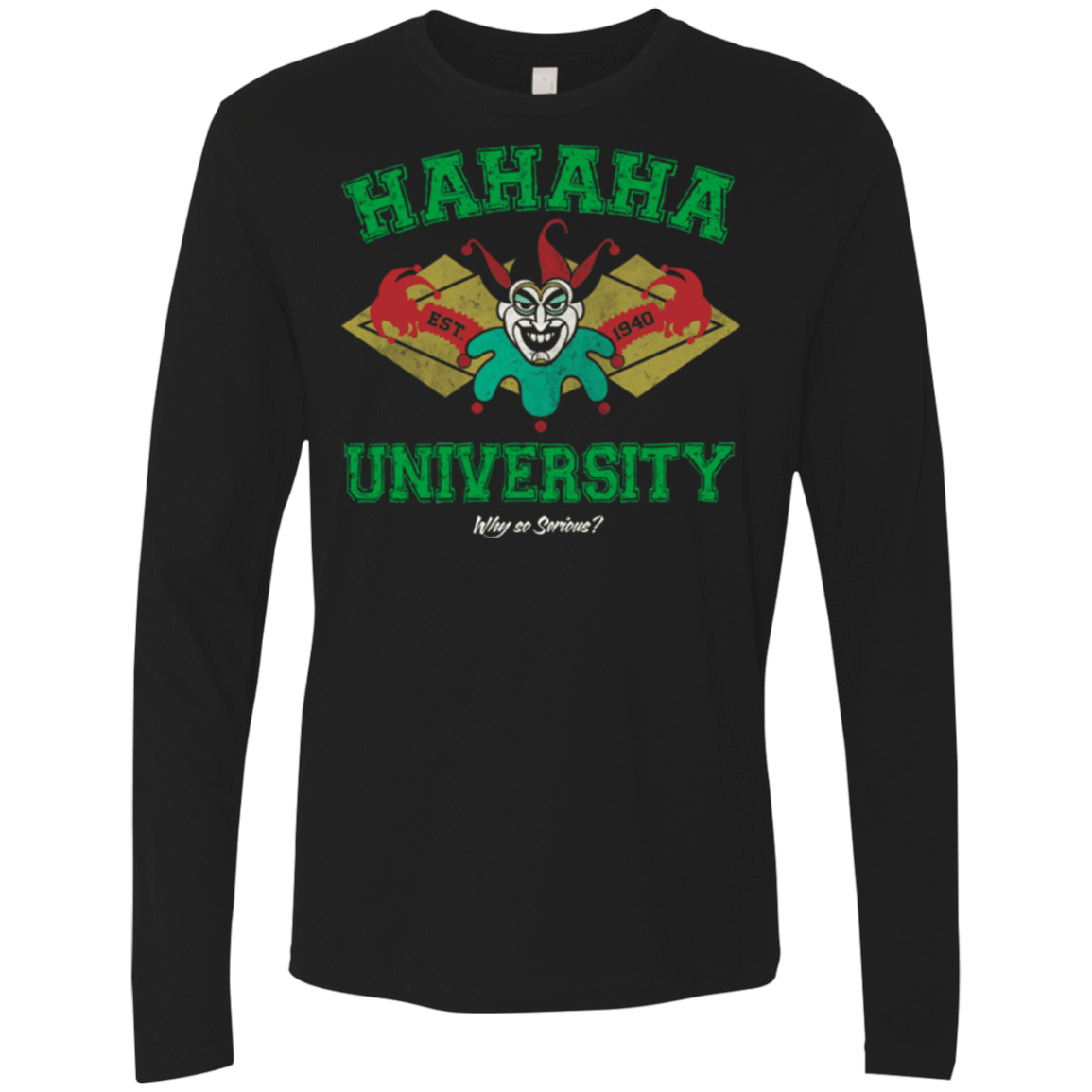 T-Shirts Black / Small Hahaha University Men's Premium Long Sleeve