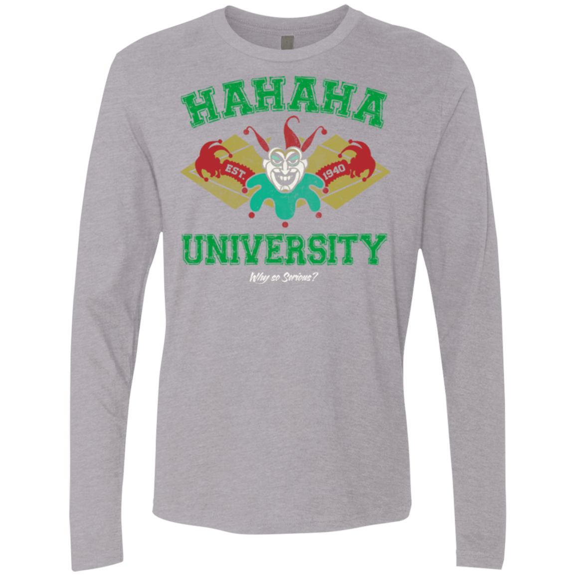 T-Shirts Heather Grey / Small Hahaha University Men's Premium Long Sleeve