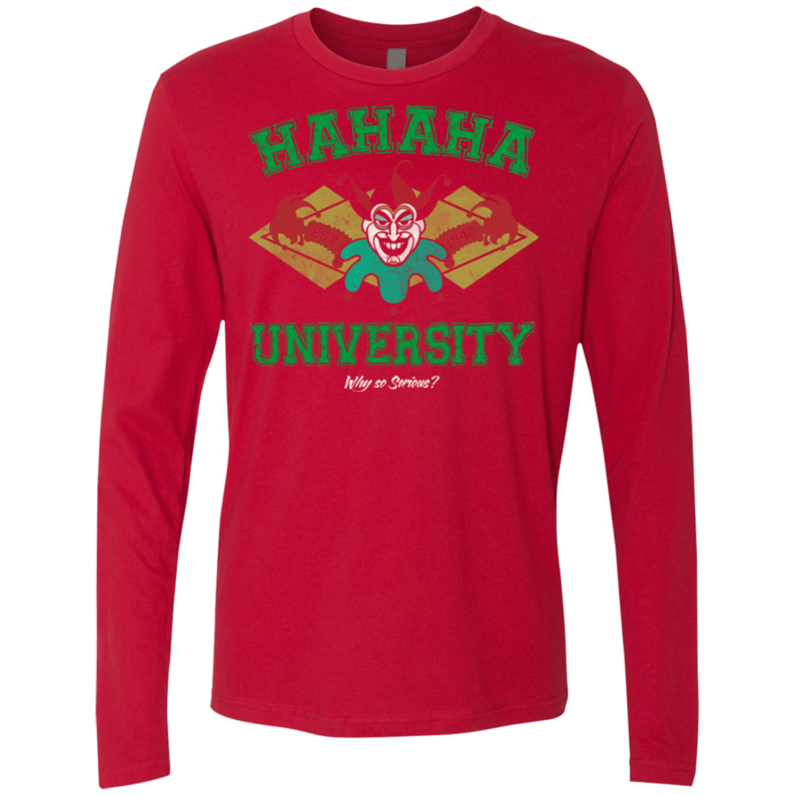 T-Shirts Red / Small Hahaha University Men's Premium Long Sleeve