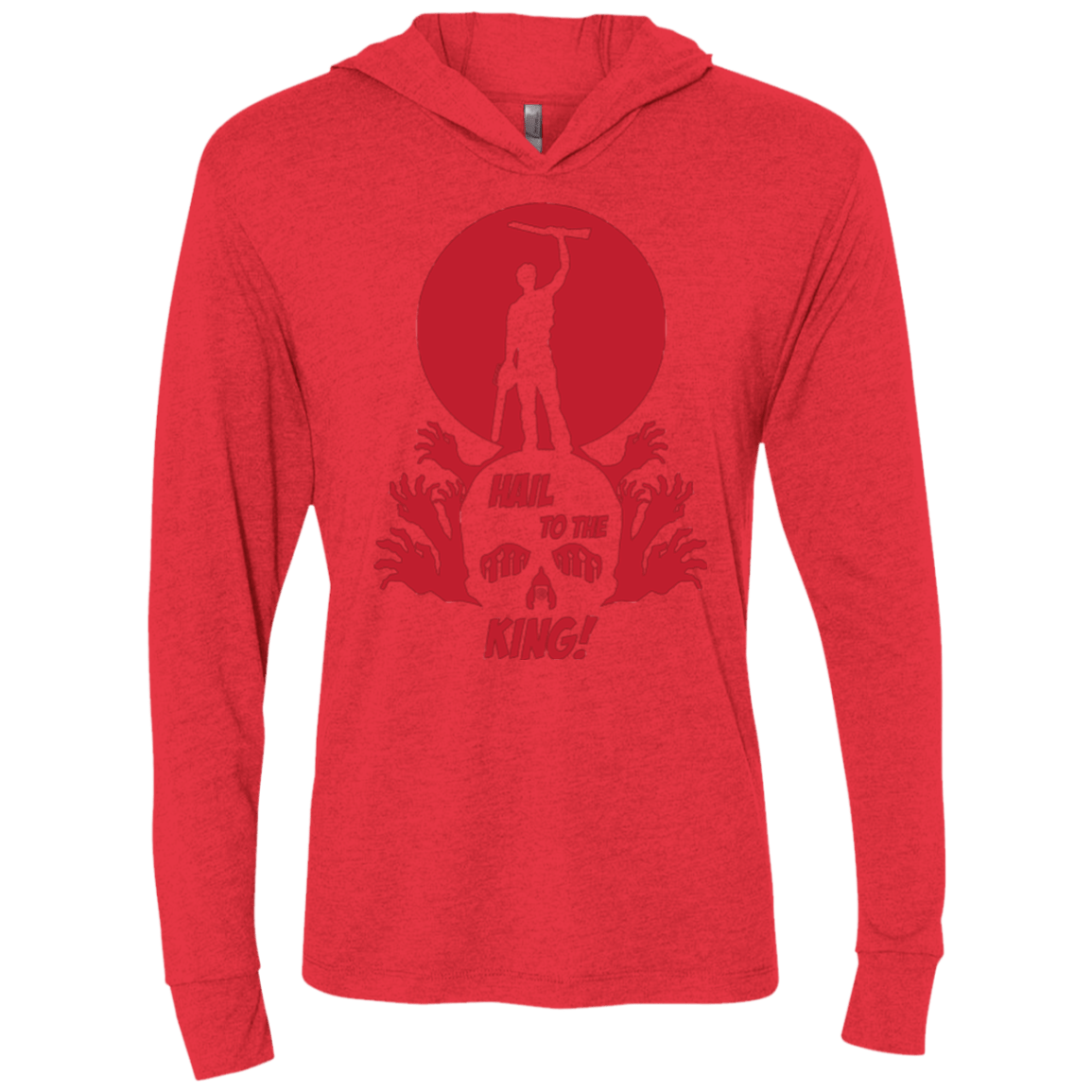 T-Shirts Vintage Red / X-Small Hail to the King Triblend Long Sleeve Hoodie Tee