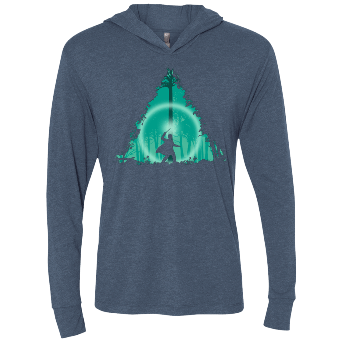 T-Shirts Indigo / X-Small Hallowed Ground Triblend Long Sleeve Hoodie Tee