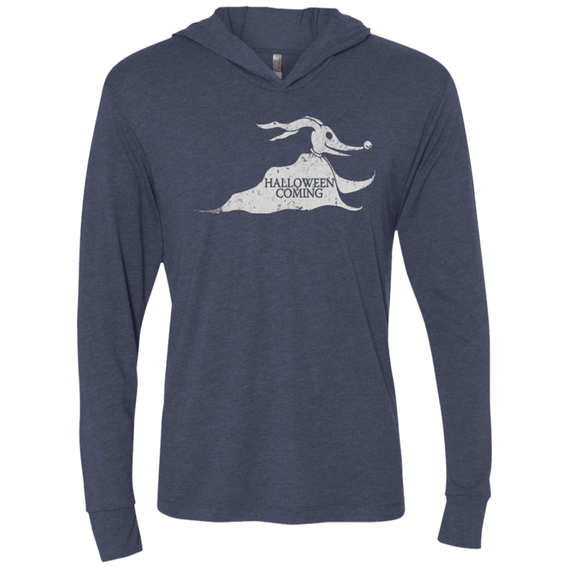 T-Shirts Vintage Navy / X-Small Halloween Is Coming Triblend Long Sleeve Hoodie Tee