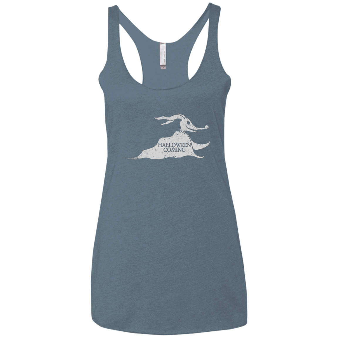 T-Shirts Indigo / X-Small Halloween Is Coming Women's Triblend Racerback Tank