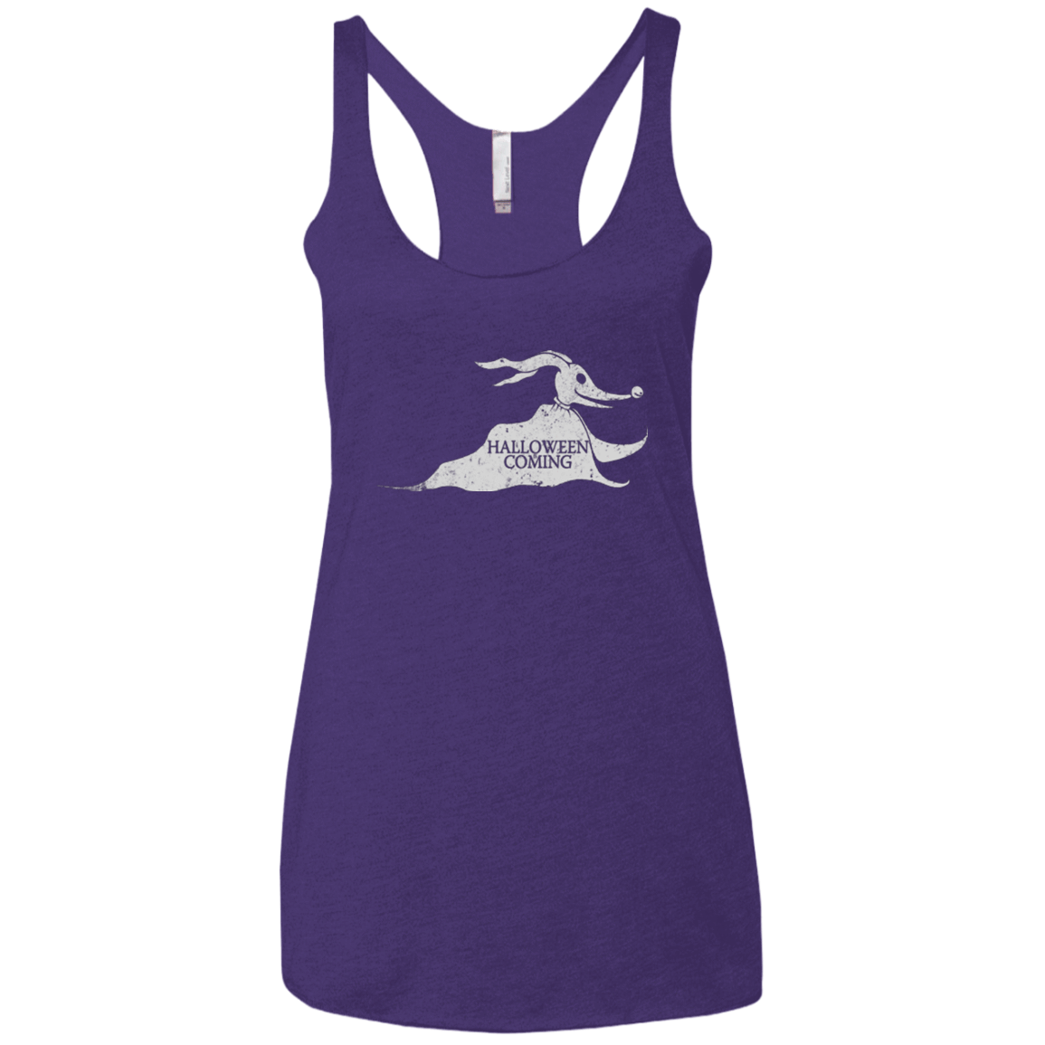 T-Shirts Purple / X-Small Halloween Is Coming Women's Triblend Racerback Tank