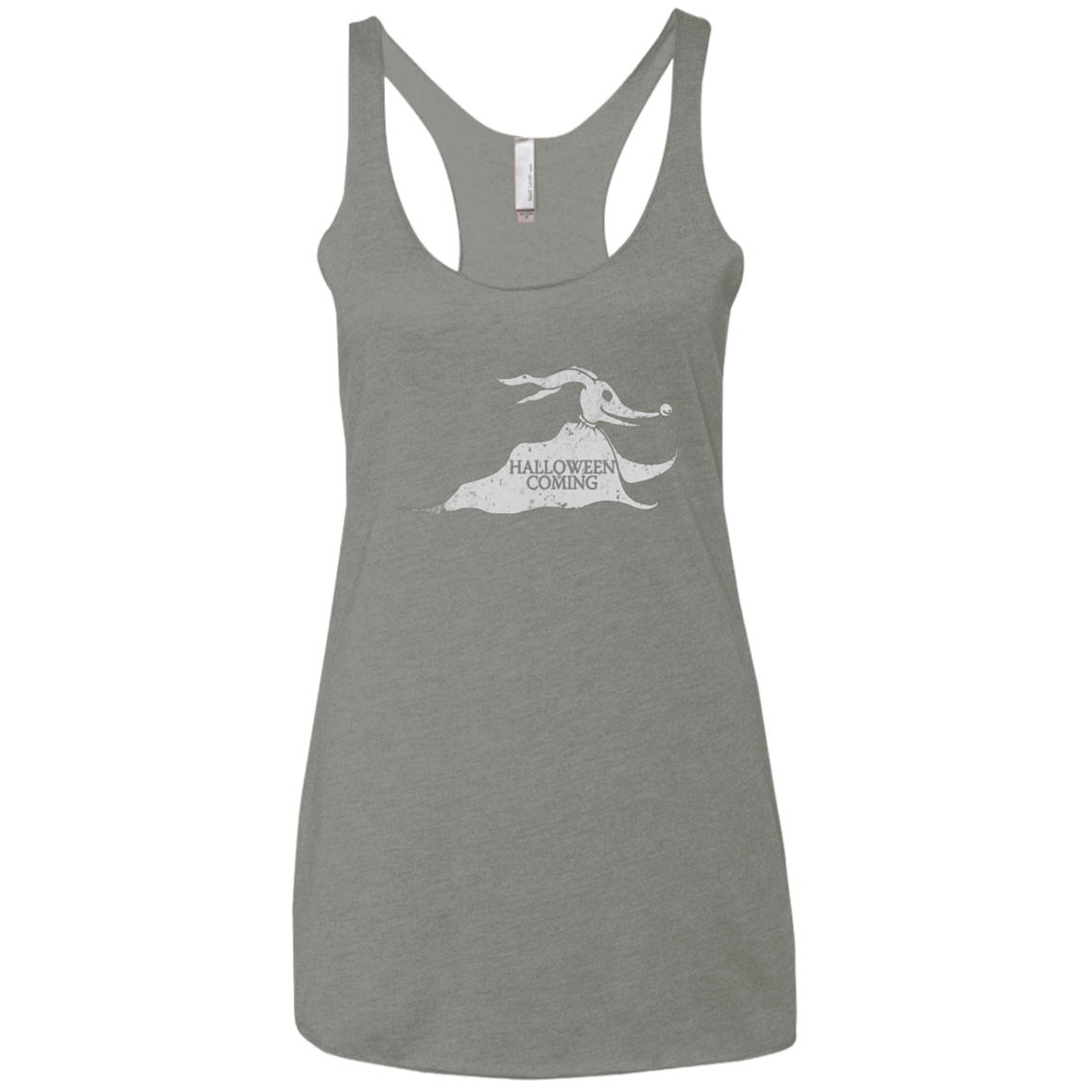 T-Shirts Venetian Grey / X-Small Halloween Is Coming Women's Triblend Racerback Tank