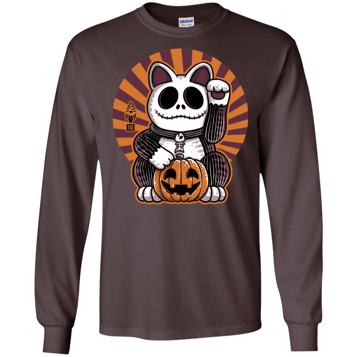 T-Shirts Dark Chocolate / S Halloween Neko Men's Long Sleeve T-Shirt