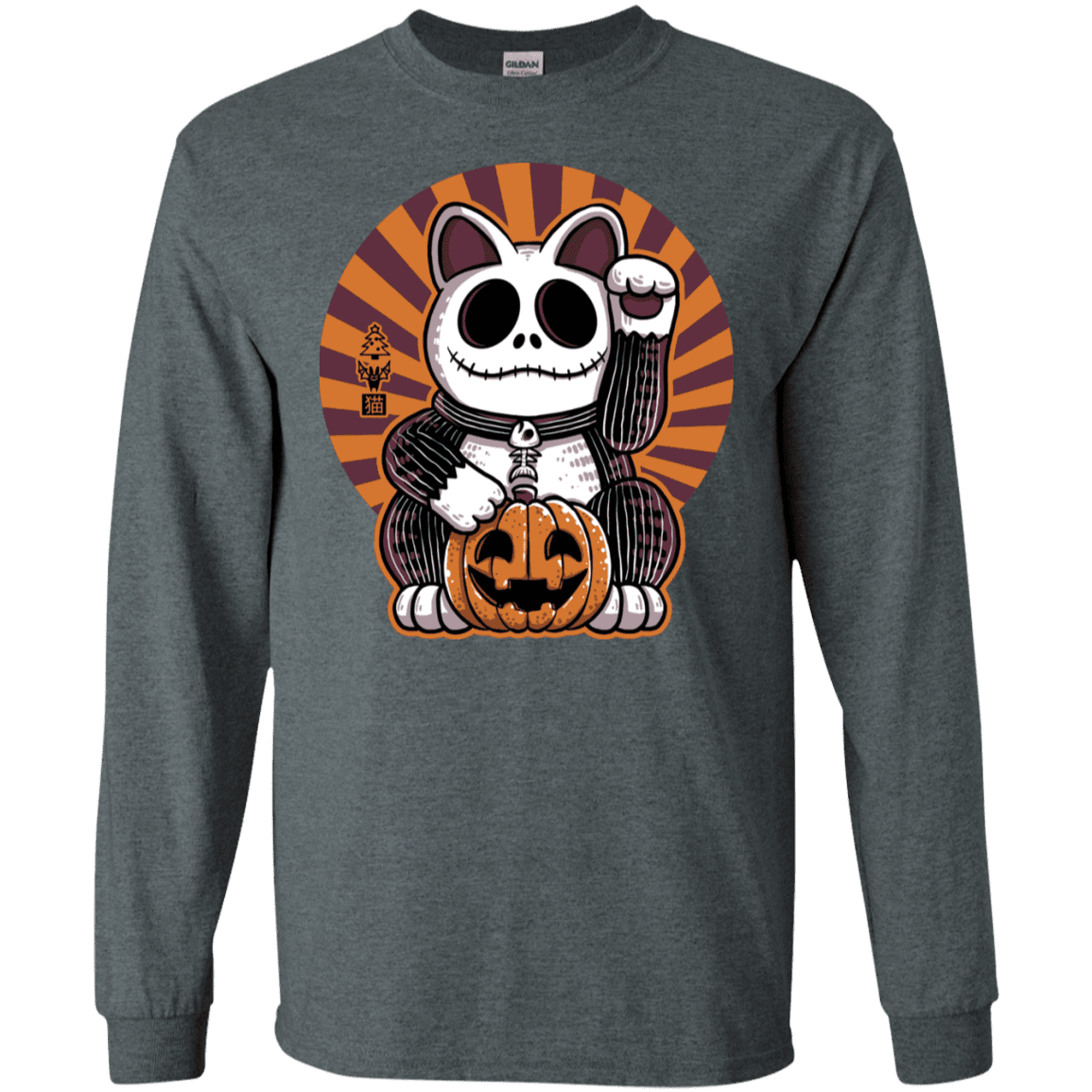 T-Shirts Dark Heather / S Halloween Neko Men's Long Sleeve T-Shirt