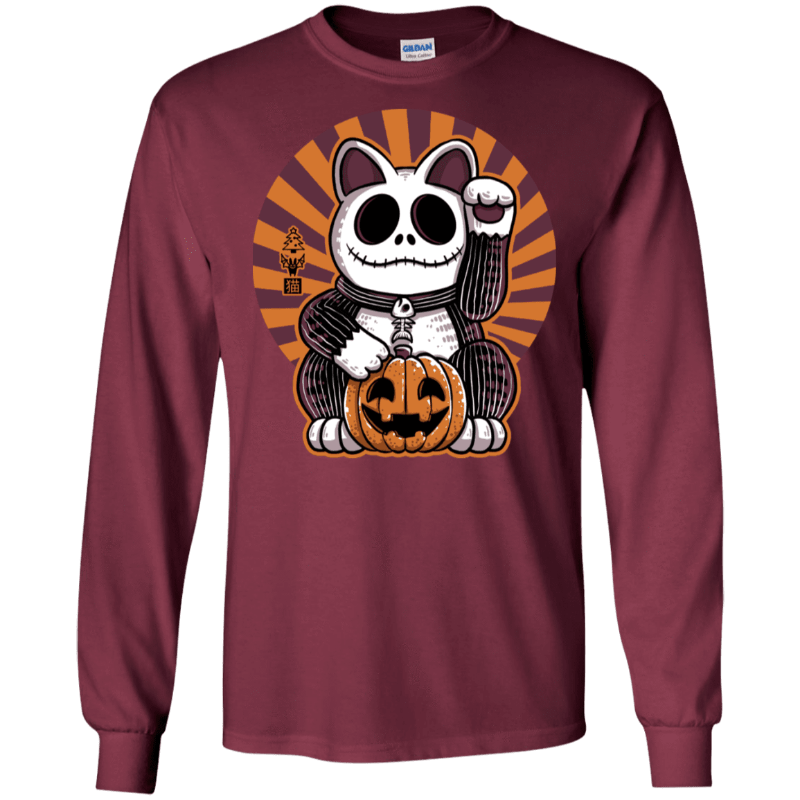T-Shirts Maroon / S Halloween Neko Men's Long Sleeve T-Shirt