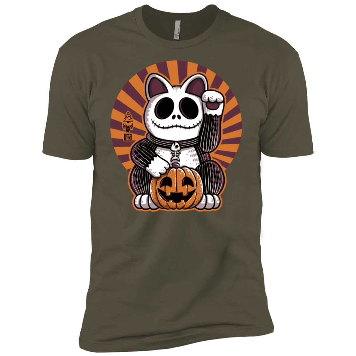 T-Shirts Military Green / X-Small Halloween Neko Men's Premium T-Shirt
