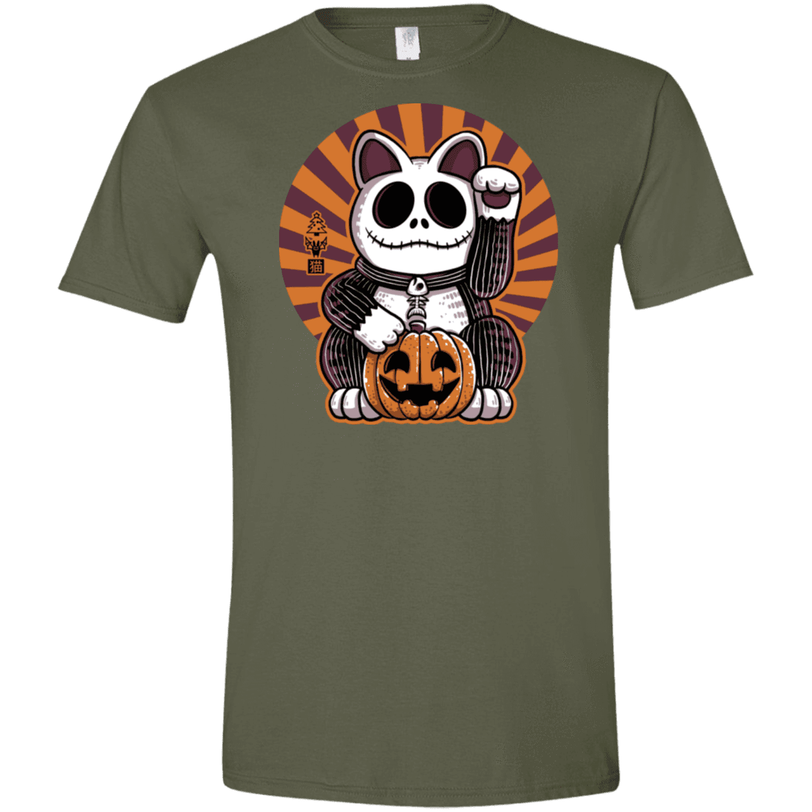 T-Shirts Military Green / S Halloween Neko Men's Semi-Fitted Softstyle