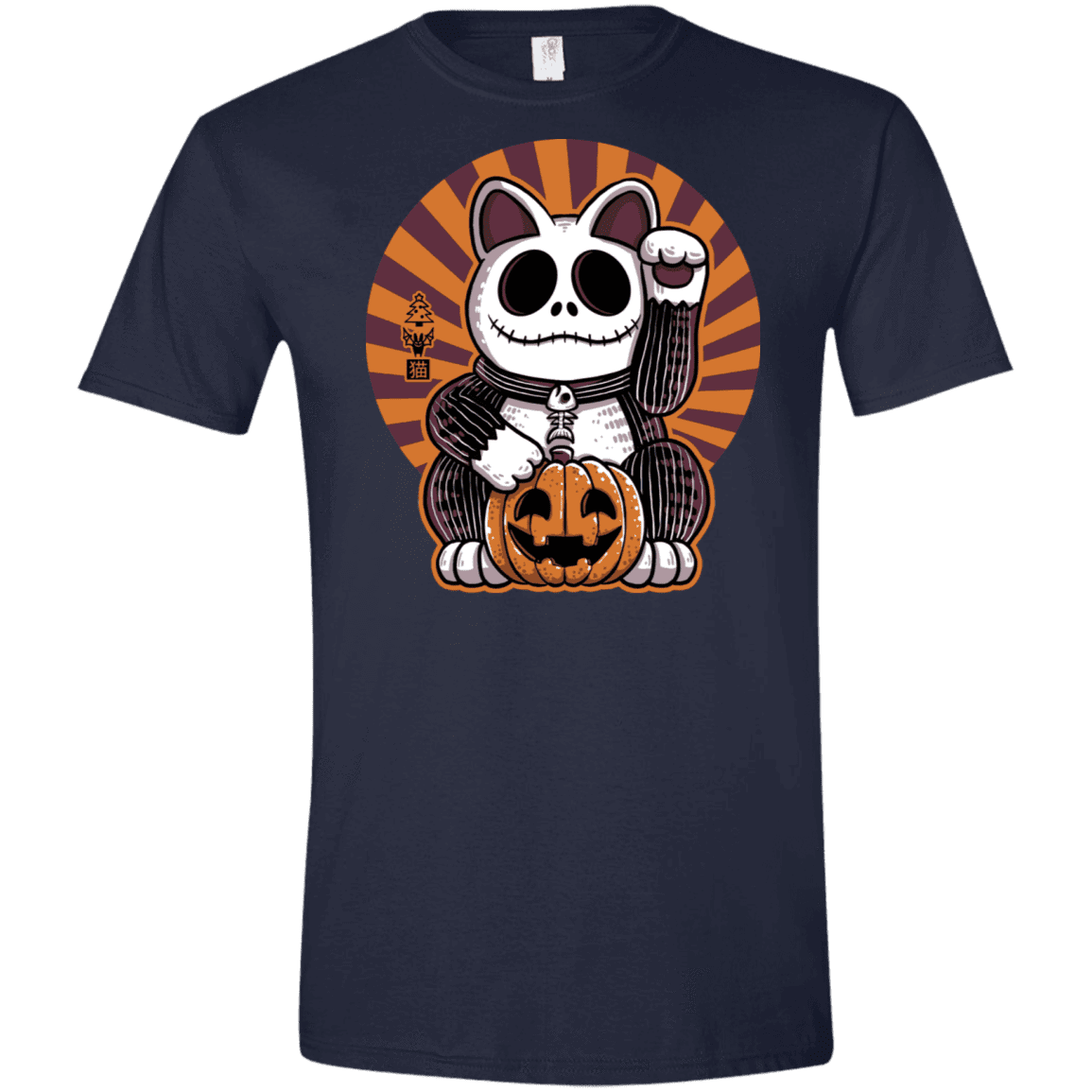 T-Shirts Navy / X-Small Halloween Neko Men's Semi-Fitted Softstyle