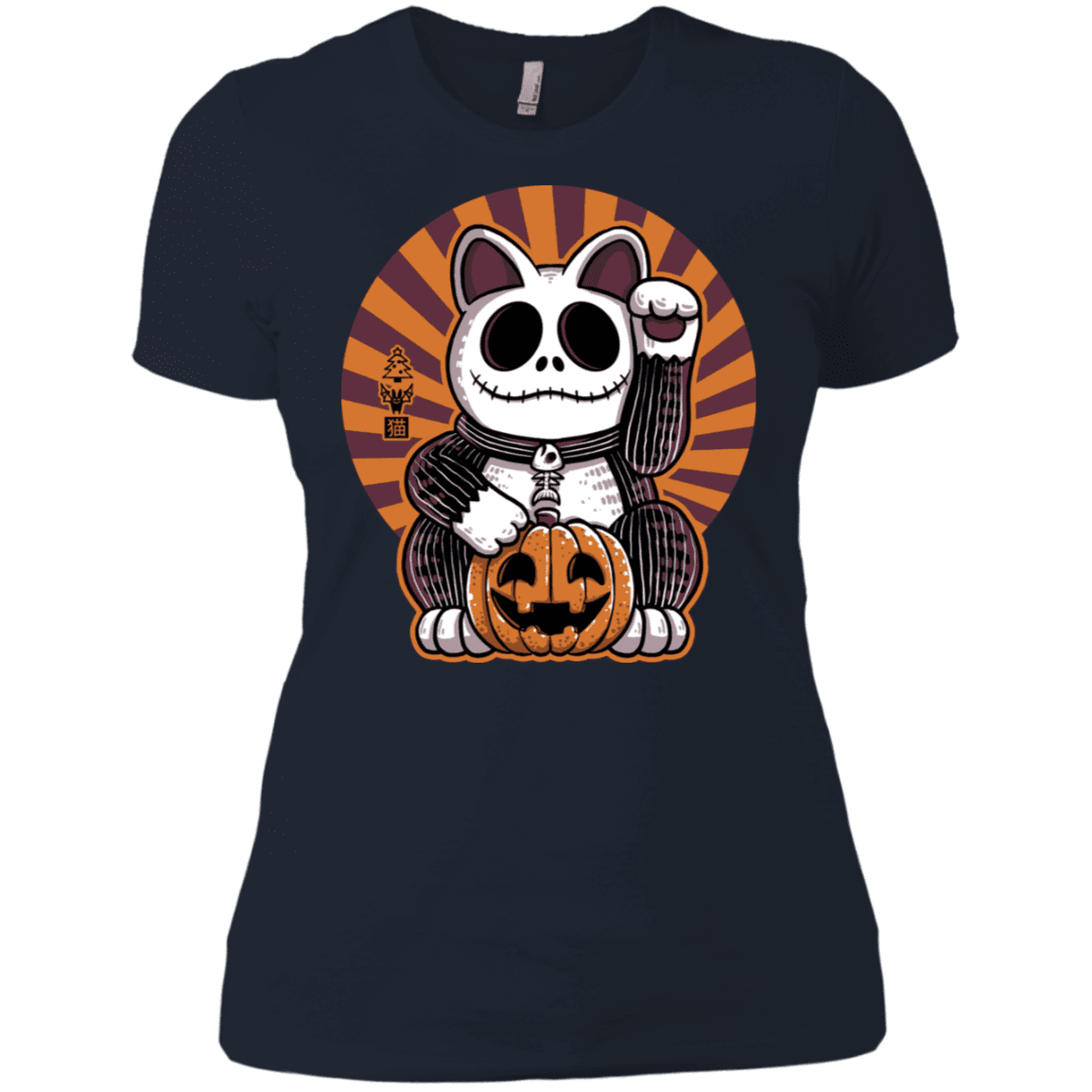 T-Shirts Midnight Navy / X-Small Halloween Neko Women's Premium T-Shirt