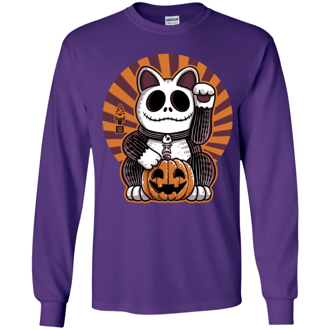 T-Shirts Purple / YS Halloween Neko Youth Long Sleeve T-Shirt